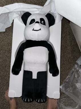 BE@RBRICK CLOT Panda 1000% Art Toy Figure Black/White Boxed Plastic